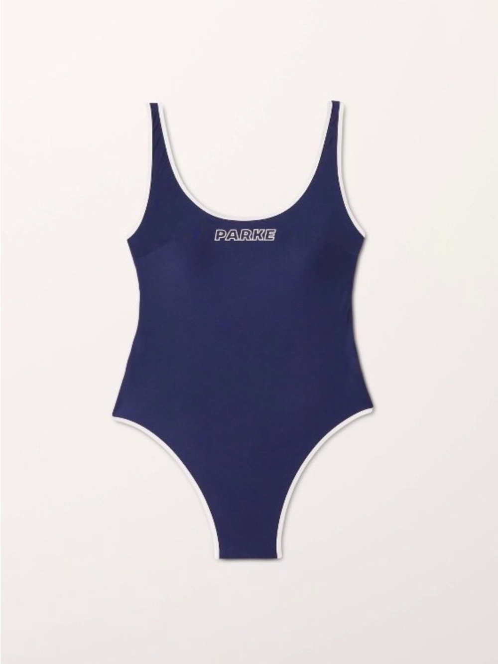 NWT Parke x Target Blue & White Parke Logo One-Piece Swimsuit Bodysuit Size M